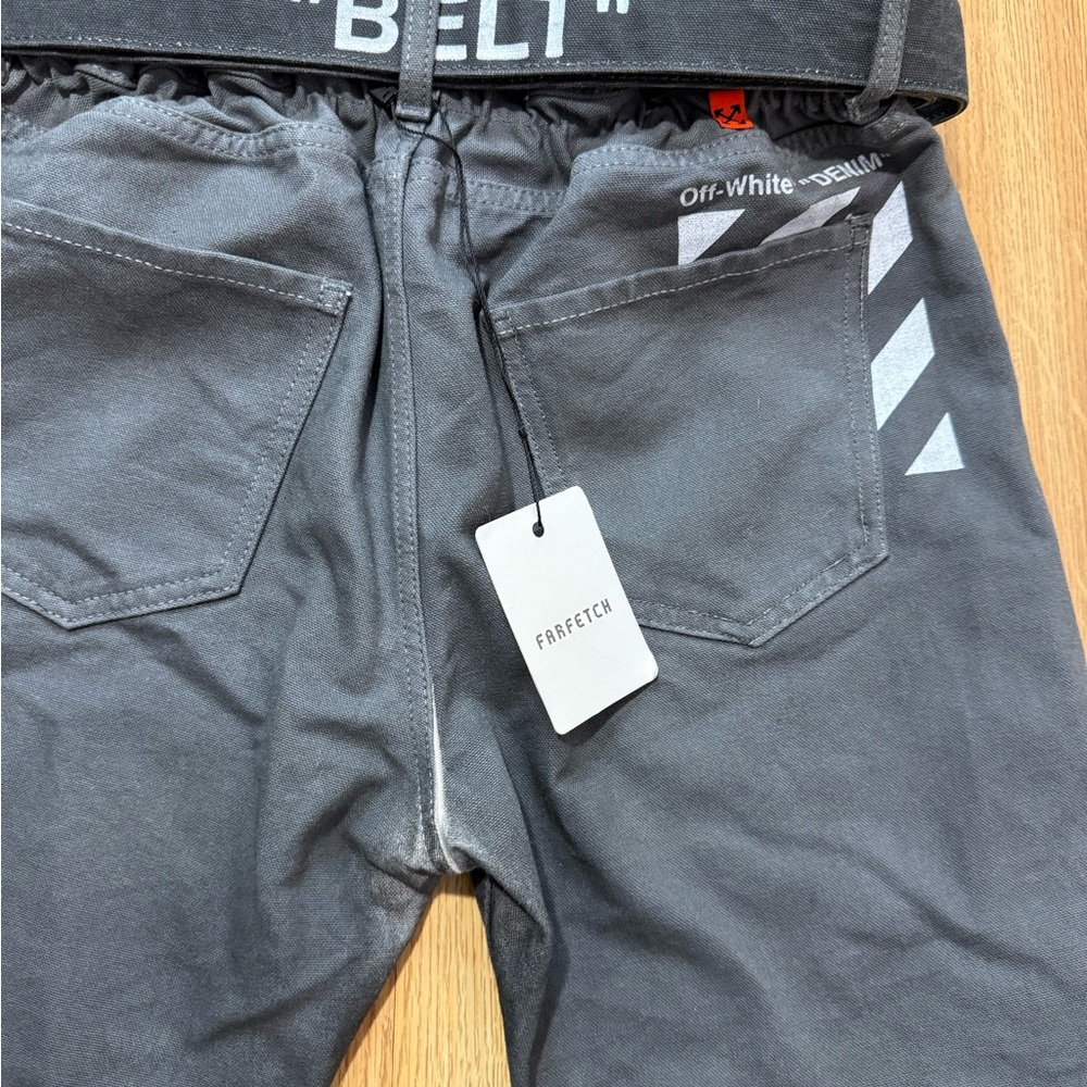 Off-White Dark Gray Relaxed Jeans - Picture 9 of 11